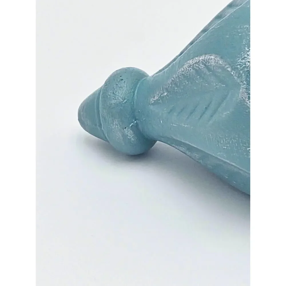 Upcycled Carved Ornament – Rustic Vintage‑Style Decor, Turquoise Christmas